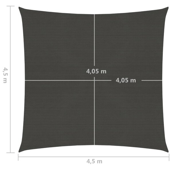 Πανί Σκίασης Ανθρακί 4,5 x 4,5 μ. από HDPE 160 γρ./μ² - Ανθρακί