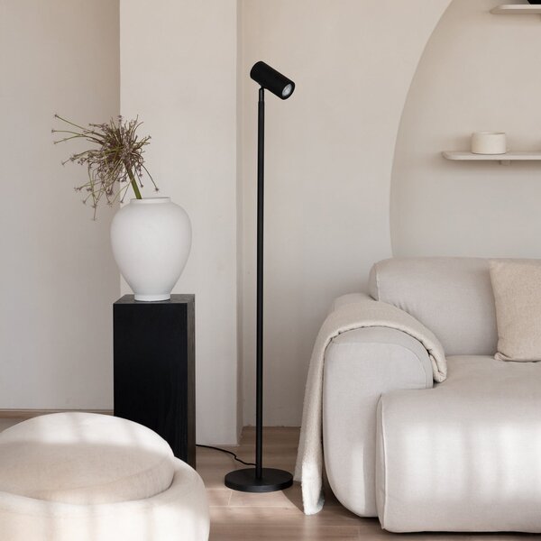 Good & Mojo GOOD MOJO Φωτιστικό δαπέδου Java, μαύρο, 141 cm, μπαμπού, GU10, Μαύρο, Σαλόνι / τραπεζαρία, Μπαμπού, σχεδιασμός