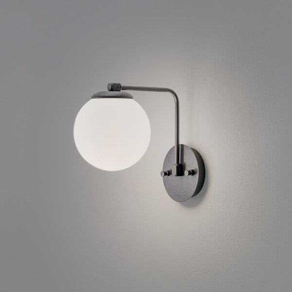Opviq Απλίδα Daisy, μαύρη, γυαλί, ύψος 22 cm, E27, ρυθμιζόμενος, Μαύρο, Σαλόνι / τραπεζαρία, Γυαλί, Στρογγυλό τοίχο