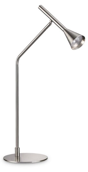 IDEAL LUX Επιτραπέζια λάμπα LED Diesis, νικέλιο, ύψος 65 εκ., ρυθμιστής έντασης, ρυθμιζόμενος, Μεταλλικό, Σαλόνι / τραπεζαρία, Μέταλλο, σύγχρονο