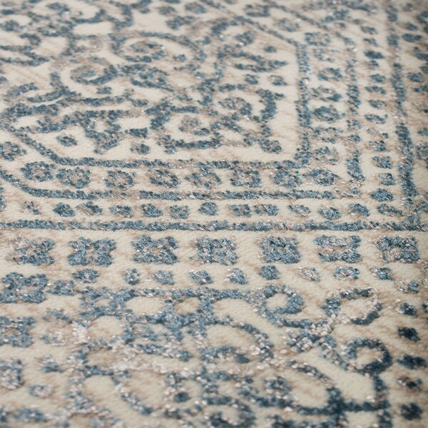 Στρογγυλό Χαλί All Season (Φ160) Βιοκαρπέτ Gossip 9186A Cream Blue