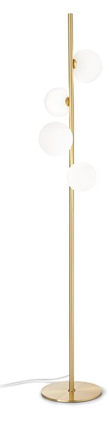 IDEAL LUX Ιδανική λάμπα δαπέδου Perlage σε χρώμα ορείχαλκου/λευκό, ύψος 164, Χρυσό / Ορείχαλκου, Σαλόνι / τραπεζαρία, Μέταλλο