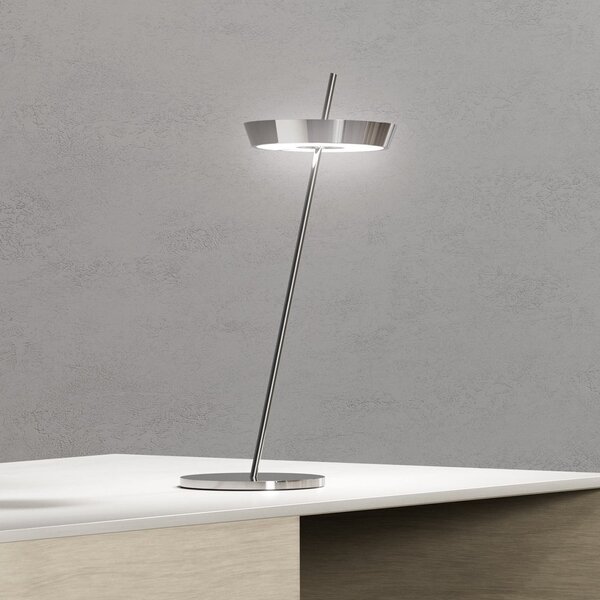 Sigor LED-Akku-Τραπεζοκαθιστικό φως Mahina χρώμα χρώμιο ύψος 36 cm μέταλλο CCT, ρυθμιζόμενος, Μεταλλικό, Σαλόνι / τραπεζαρία, Αλουμίνιο, σύγχρονο