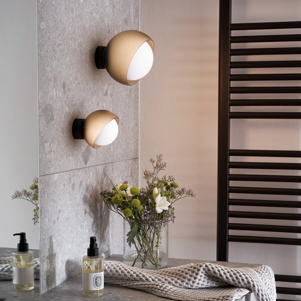 IDEAL LUX Φωτιστικό τοίχου Bloom, μαύρο, Ø 17 cm, μέταλλο, Μαύρο, Σαλόνι / τραπεζαρία, Μέταλλο, σύγχρονο