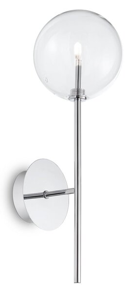 IDEAL LUX Φωτιστικό τοίχου Equinoxe, χρώμιο/διαφανές, ύψος 45 εκ., Ασημένιο, Σαλόνι / τραπεζαρία, Μέταλλο