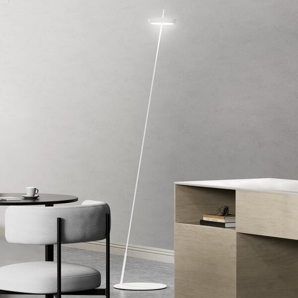 Sigor LED-Akku-Stehlamp Mahina, λευκό, ύψος 130 cm, μέταλλο, CCT, ρυθμιζόμενος, Λευκό, Σαλόνι / τραπεζαρία, Αλουμίνιο, σύγχρονο