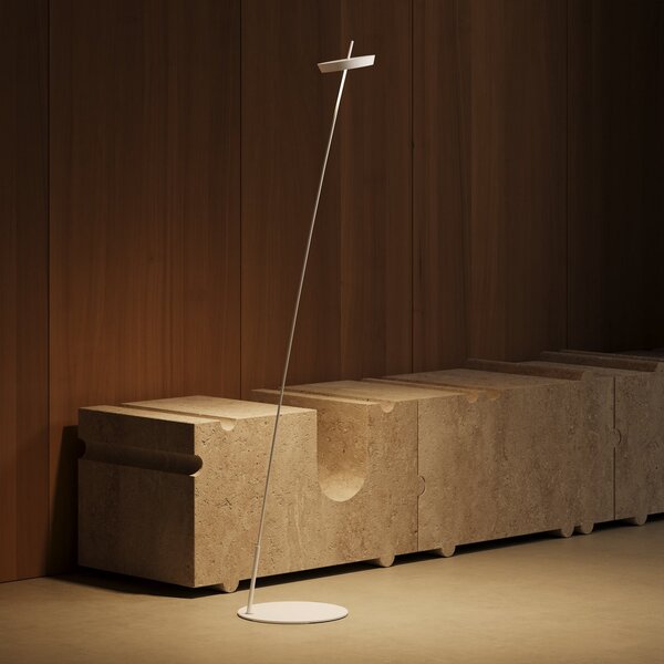 Sigor LED-Akku-Stehlamp Mahina, λευκό, ύψος 130 cm, μέταλλο, CCT, ρυθμιζόμενος, Λευκό, Σαλόνι / τραπεζαρία, Αλουμίνιο, σύγχρονο