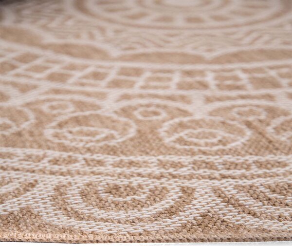 Στρογγυλό Χαλί Καλοκαιρινό (Φ240) Royal Carpet Avanos 8893 White