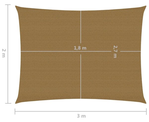 Πανί Σκίασης Taupe 2 x 3 μ. από HDPE 160 γρ./μ² - Μπεζ-Γκρι