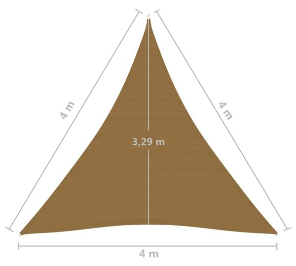 Πανί Σκίασης Taupe 4 x 4 x 4 μ. από HDPE 160 γρ./μ² - Μπεζ-Γκρι