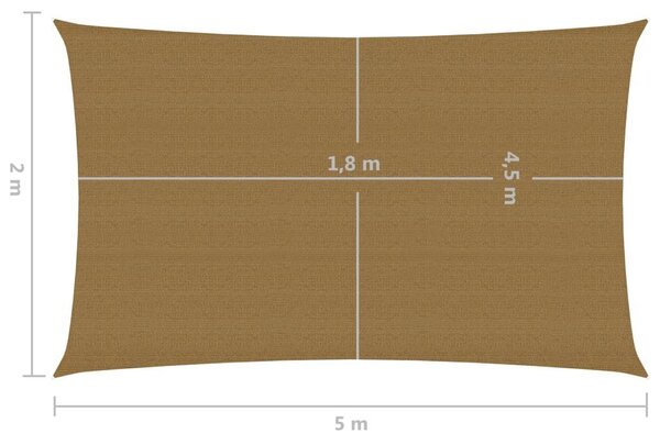 Πανί Σκίασης Taupe 2 x 5 μ. από HDPE 160 γρ./μ² - Μπεζ-Γκρι