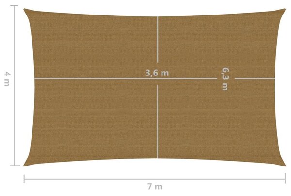 Πανί Σκίασης Taupe 4 x 7 μ. από HDPE 160 γρ./μ² - Μπεζ-Γκρι