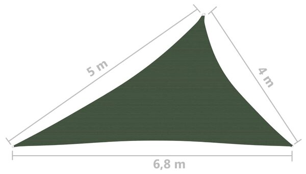 Πανί Σκίασης Σκούρο Πράσινο 4 x 5 x 6,8 μ. από HDPE 160 γρ./μ² - Πράσινο