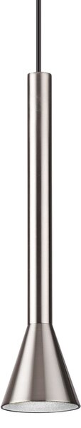 IDEAL LUX Κρεμαστό φωτιστικό LED Diesis, χρώμα νικελίου, Ø 6 cm, μέταλλο, Μεταλλικό, Σαλόνι / τραπεζαρία, Μέταλλο, σύγχρονο