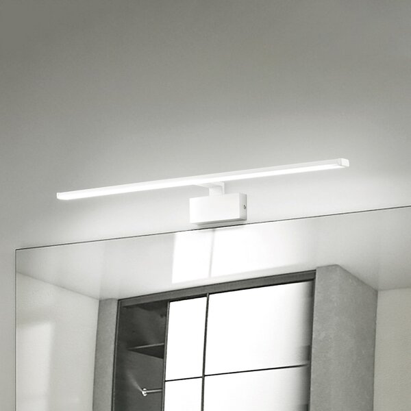 IDEAL LUX Φωτιστικό τοίχου LED Alma, λευκό μέταλλο, πλάτος 51 εκ., Λευκό, Σαλόνι / τραπεζαρία, Μέταλλο, σύγχρονο, Πρίζα τοίχου κάτω