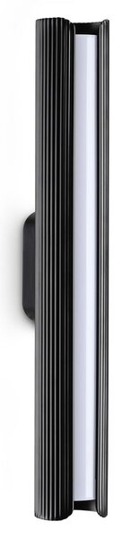 IDEAL LUX Φωτιστικό τοίχου LED Dorica, μαύρο, ύψος 30 cm, μέταλλο, Μαύρο, Σαλόνι / τραπεζαρία, Αλουμίνιο, σύγχρονο