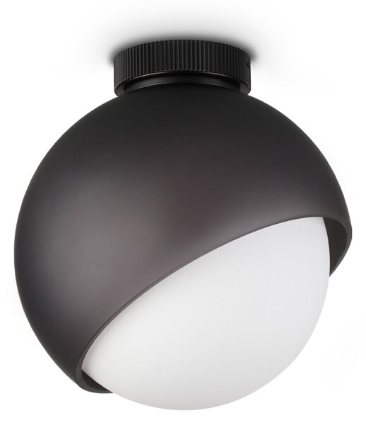 IDEAL LUX Φωτιστικό οροφής Bloom, Ø 22 cm, μαύρο, μέταλλο/γυαλί, ρυθμιζόμενος, Μαύρο, Σαλόνι / τραπεζαρία, Μέταλλο, σύγχρονο