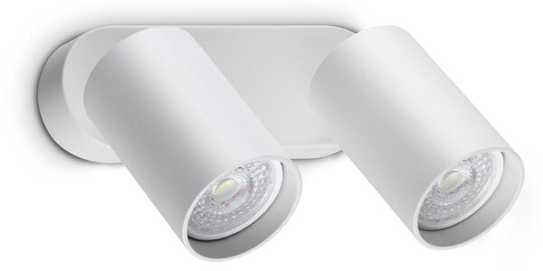 IDEAL LUX Επιτοίχιος προβολέας Dynamite Round, λευκός, 16,5 εκ., 2 λάμπες, Λευκό, Σαλόνι / τραπεζαρία, Μέταλλο, σύγχρονο