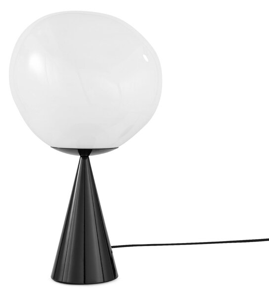 Tom Dixon LED επιτραπέζια λάμπα Melt Cone Fat, οπάλιο/μαύρο, 47 cm, ρυθμιζόμενος, Μαύρο, Σαλόνι / τραπεζαρία, Μέταλλο, σχεδιασμός
