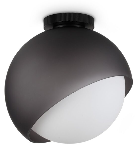 IDEAL LUX Φωτιστικό οροφής Bloom, Ø 30 cm, μαύρο, μέταλλο/γυαλί, ρυθμιζόμενος, Μαύρο, Σαλόνι / τραπεζαρία, Μέταλλο, σύγχρονο