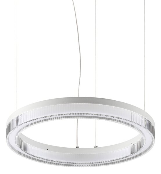 IDEAL LUX Κρεμαστό φωτιστικό LED Crown, διάμετρος 40 εκ., λευκό, μέταλλο, Λευκό, Σαλόνι / τραπεζαρία, Μέταλλο, σύγχρονο