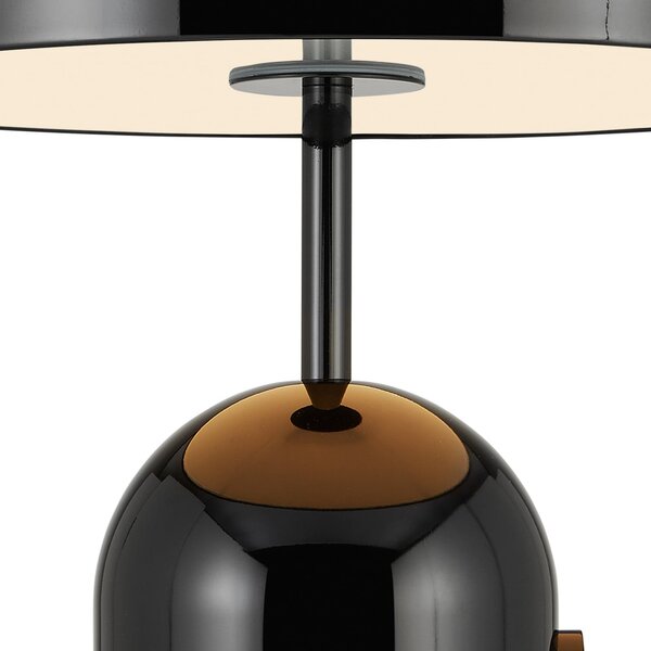 Tom Dixon LED επιτραπέζια λάμπα Bell, μαύρη, ύψος 43 cm, ρυθμιζόμενη ένταση, ρυθμιζόμενος, Μαύρο, Σαλόνι / τραπεζαρία, Μέταλλο, σχεδιασμός