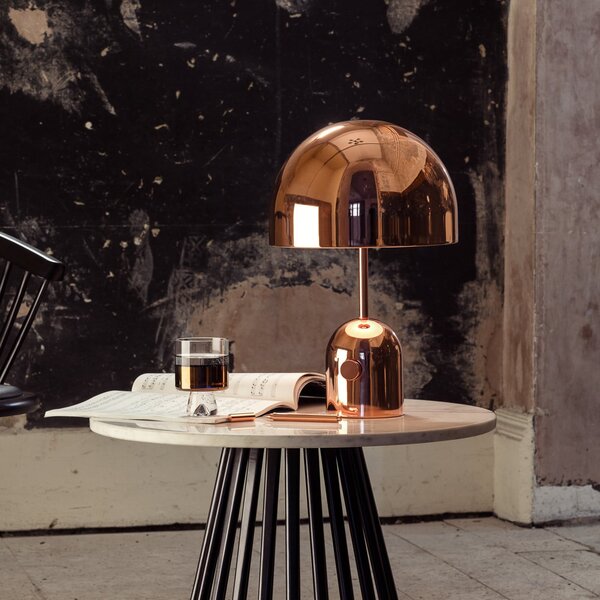 Tom Dixon LED επιτραπέζια λάμπα Bell, χάλκινο, 43 cm, ρυθμιζόμενη ένταση, ρυθμιζόμενος, Χαλκού, Σαλόνι / τραπεζαρία, Μέταλλο, σχεδιασμός