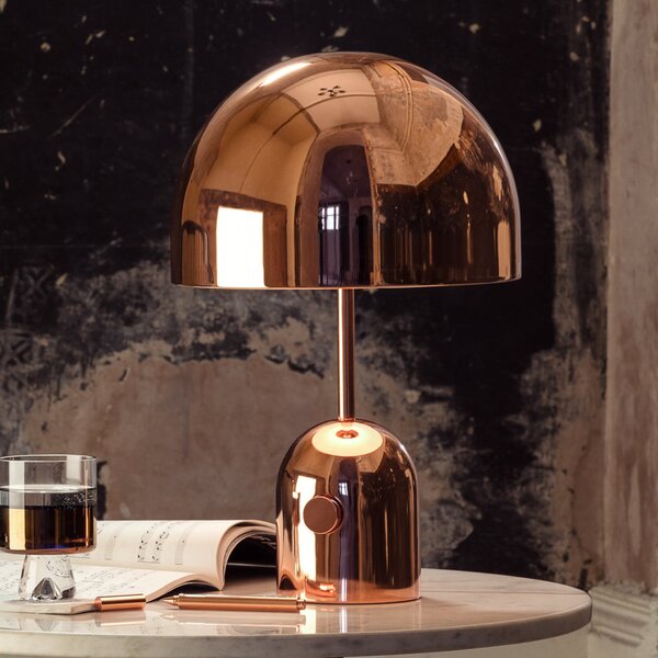 Tom Dixon LED επιτραπέζια λάμπα Bell, χάλκινο, 43 cm, ρυθμιζόμενη ένταση, ρυθμιζόμενος, Χαλκού, Σαλόνι / τραπεζαρία, Μέταλλο, σχεδιασμός