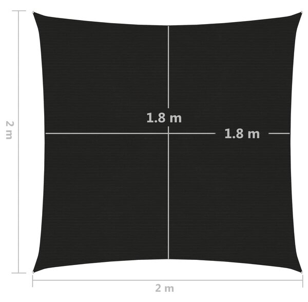 Πανί Σκίασης Μαύρο 2 x 2 μ. από HDPE 160 γρ./μ² - Μαύρο