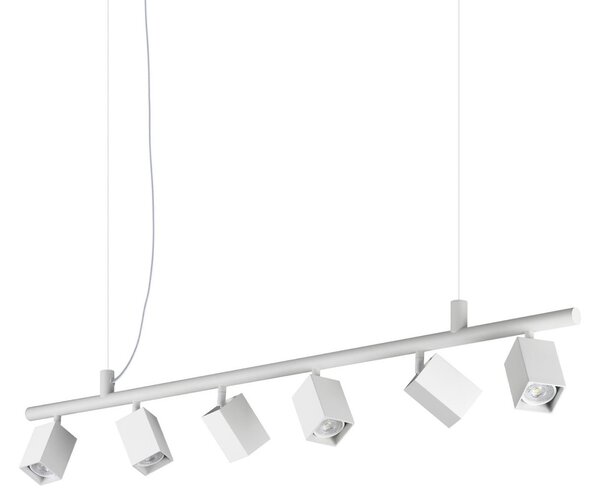 IDEAL LUX Φωτιστικό οροφής Dynamite Square, λευκό, 6 λαμπτήρες, Λευκό, Σαλόνι / τραπεζαρία, Μέταλλο, σύγχρονο