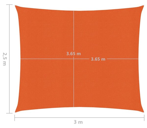 Πανί Σκίασης Πορτοκαλί 2,5 x 3 μ. 160 γρ./μ² από HDPE - Πορτοκαλί