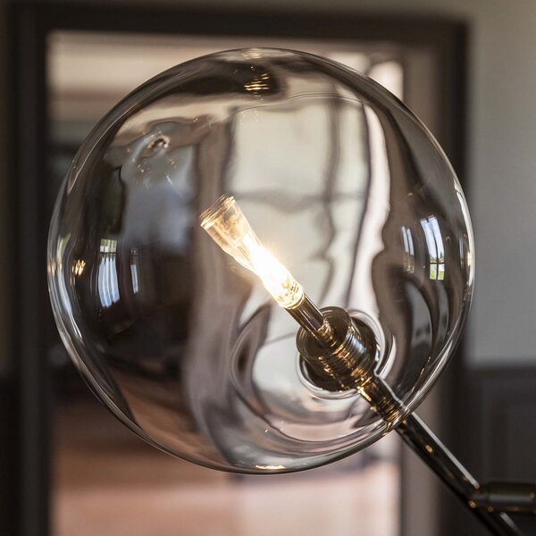 IDEAL LUX Ιδανική λάμπα δαπέδου Equinoxe, χρώμιο/διαφανές, ύψος 166 εκ., Ασημένιο, Σαλόνι / τραπεζαρία, Μέταλλο