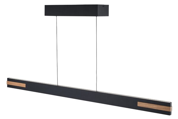 Brilliant LED κρεμαστή λάμπα Streamline, μήκος 130 cm, μαύρο, μέταλλο, ρυθμιζόμενος, Μαύρο, Σαλόνι / τραπεζαρία, Μέταλλο, σύγχρονο
