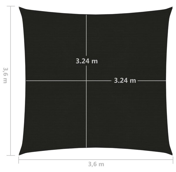 Πανί Σκίασης Μαύρο 3,6 x 3,6 μ. από HDPE 160 γρ./μ² - Μαύρο