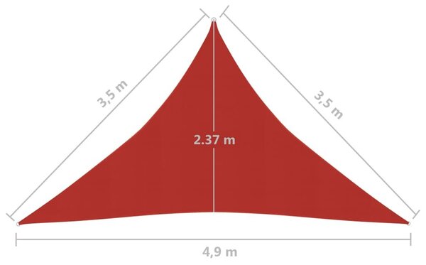 Πανί Σκίασης Κόκκινο 3,5 x 3,5 x 4,9 μ. από HDPE 160 γρ./μ² - Κόκκινο