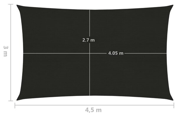 Πανί Σκίασης Μαύρο 3 x 4,5 μ. από HDPE 160 γρ./μ² - Μαύρο