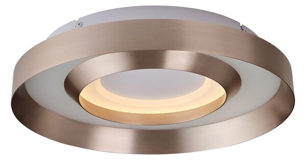 Brilliant LED φωτιστικό οροφής Onix, Ø 40 cm, ροζ χρυσό, μέταλλο, ρυθμιζόμενος, Χρυσό / Ορείχαλκου, Σαλόνι / τραπεζαρία, Αλουμίνιο, σύγχρονο