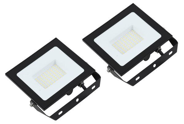 PRIOS Prios LED προβολέας εξωτερικού χώρου Maikel, 50 W, μέταλλο, σετ 2 τεμαχίων, Μαύρο, Αλουμίνιο, σύγχρονο