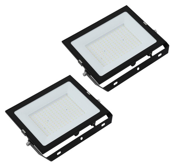 PRIOS Prios LED προβολέας εξωτερικού χώρου Maikel, 150 W, μέταλλο, σετ 2 τεμαχίων, Μαύρο, Αλουμίνιο, σύγχρονο