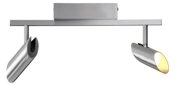 Brilliant LED φωτιστικό οροφής Risell, μήκος 35 cm, χρώμα αλουμινίου, ρυθμιζόμενος, Μεταλλικό, Σαλόνι / τραπεζαρία, Αλουμίνιο, σύγχρονο