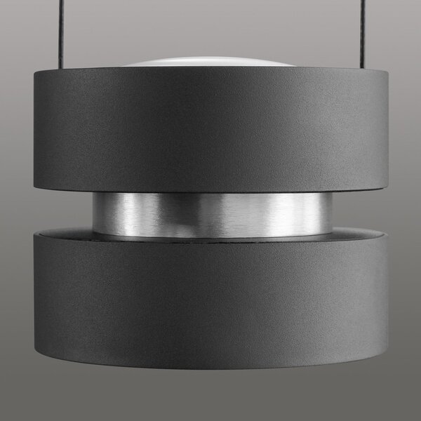Brilliant LED κρεμαστή λάμπα Glow-Sphere, μήκος 112 cm, μαύρο, μέταλλο, ρυθμιζόμενος, Μαύρο, Σαλόνι / τραπεζαρία, Αλουμίνιο, σύγχρονο