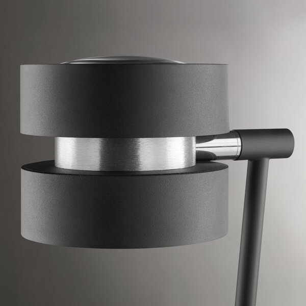 Brilliant LED επιτραπέζια λάμπα Glow-Sphere, ύψος 61 cm, μαύρο, μέταλλο, ρυθμιζόμενος, Μαύρο, Σαλόνι / τραπεζαρία, Αλουμίνιο, σύγχρονο