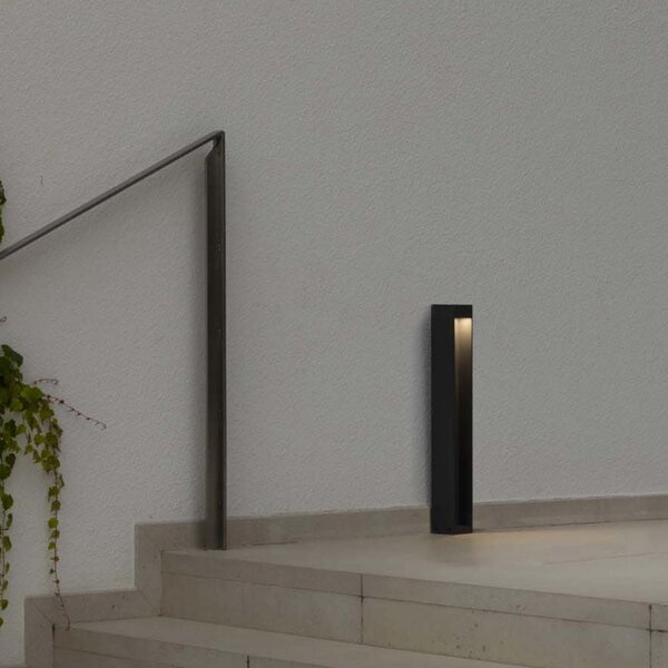 FARO BARCELONA LED φωτιστικό βάσης Cerler, ανθρακί, 60cm, μέταλλο, IP65, CCT, Γκρι, Αλουμίνιο, σύγχρονο