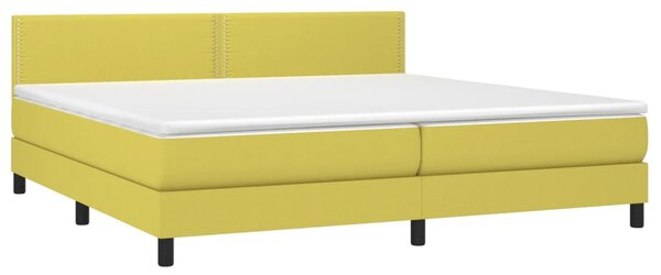 VidaXL Κρεβάτι Boxspring με Στρώμα Πράσινο 200x200 εκ. Υφασμάτινο