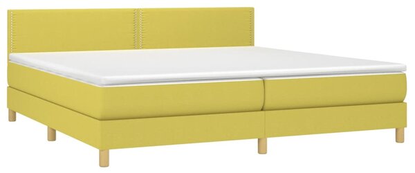 VidaXL Κρεβάτι Boxspring με Στρώμα & LED Πράσινο 200x200 εκ Υφασμάτινο