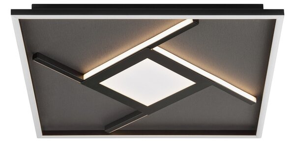 Brilliant LED φωτιστικό οροφής Hardy, μήκος 46 cm μαύρο ματ μέταλλο/ύφασμα, Μαύρο, Σαλόνι / τραπεζαρία, Ύφασμα / Κλωστοϋφαντουργία, σύγχρονο