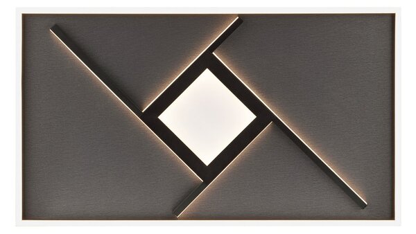Brilliant LED φωτιστικό οροφής Hardy, μήκος 71 cm μαύρο ματ μέταλλο/ύφασμα, Μαύρο, Σαλόνι / τραπεζαρία, Ύφασμα / Κλωστοϋφαντουργία, σύγχρονο