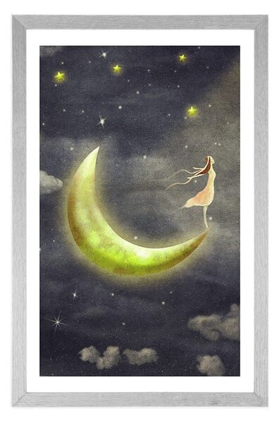 Αφίσα κορίτσι στο φεγγάρι