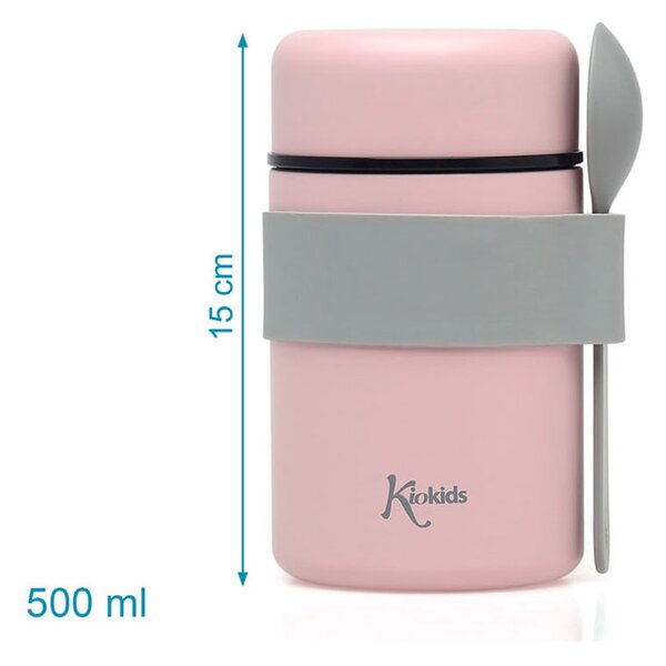 Βρεφικό Θερμός Φαγητού 500ml + Κουτάλι Kiokids Ροζ 3598
