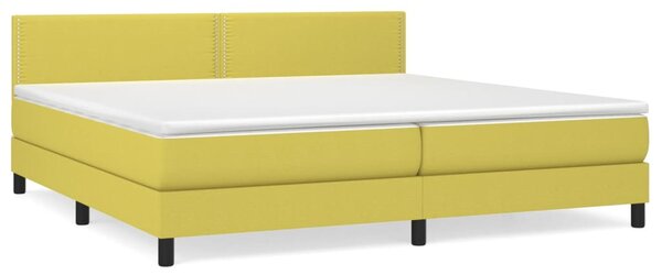 VidaXL Κρεβάτι Boxspring με Στρώμα Πράσινο 200x200 εκ. Υφασμάτινο